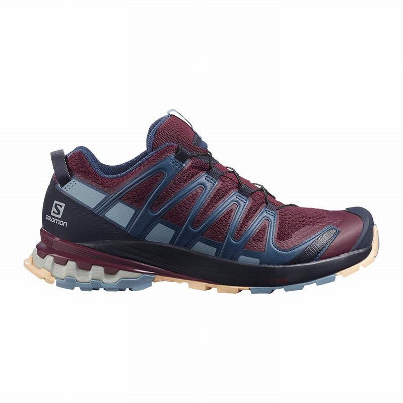 Salomon Singapore Womens Hiking Shoes - XA PRO 3D V8 Burgundy/Blue | 17460-KECU